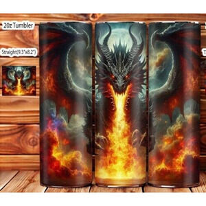 Dragon Tumbler 20 oz Skinny Cup Lid Straw